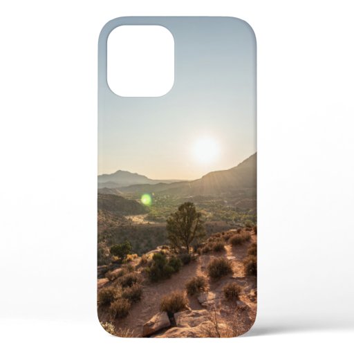 GREEN TREES ON BROWN MOUNTAIN DURING DAYTIME iPhone 12 CASE