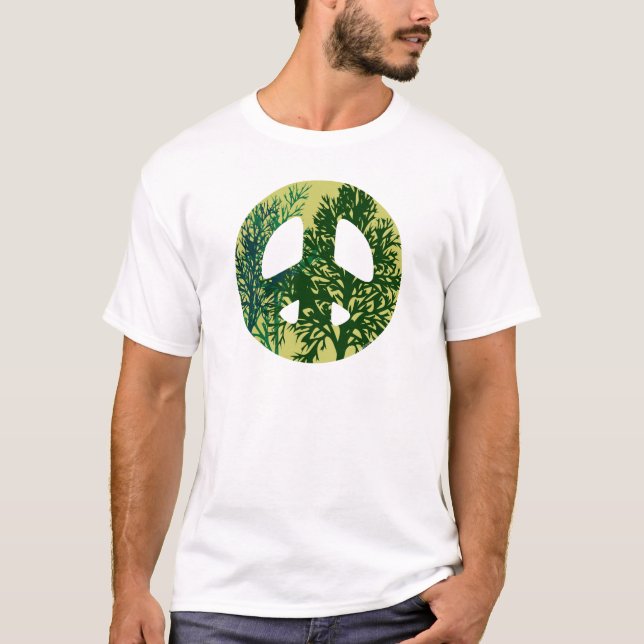 Green Trees Peace Sign T-Shirt (Front)