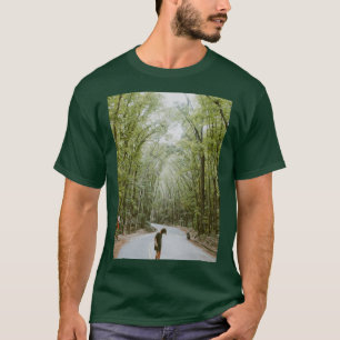 Green Trees Plant Nature Forest Road T-Shirt