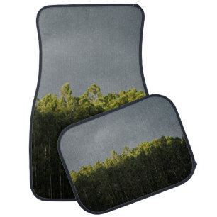 GREEN TREES UNDER CLOUDY SKY CAR FLOOR MAT