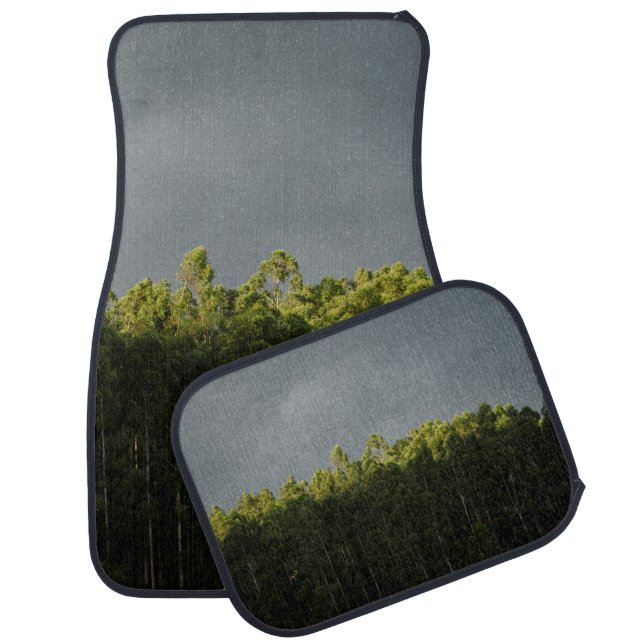 GREEN TREES UNDER CLOUDY SKY CAR FLOOR MAT (Set)