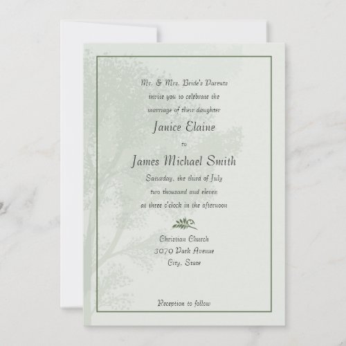 Green Trees Wedding Invitations
