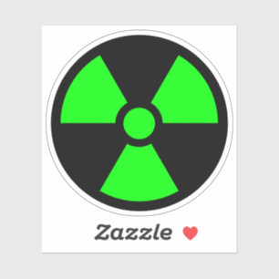 Green Trefoil Symbol on Black Background Sticker