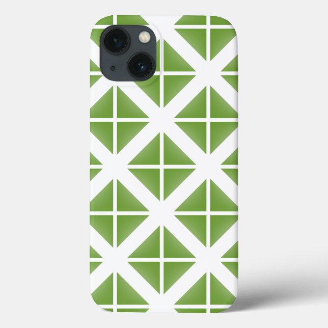 Green Trendy Triangle Pattern Case-Mate iPhone Case (Back)