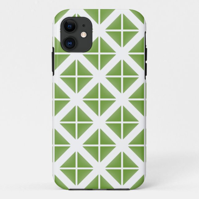 Green Trendy Triangle Pattern Case-Mate iPhone Case (Back)