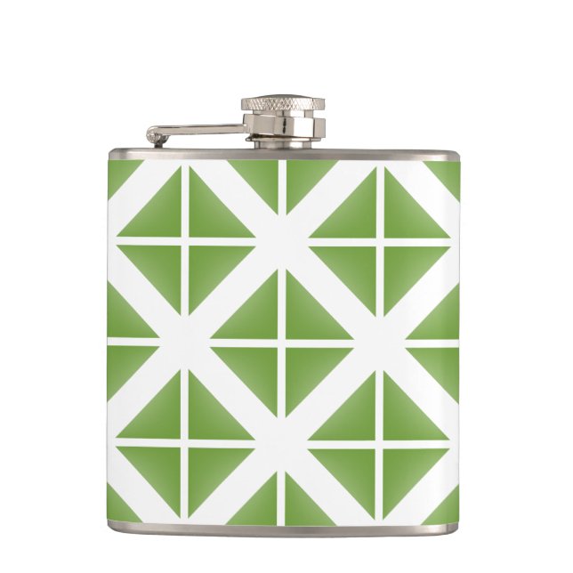 Green Trendy Triangle Pattern Flask (Front)