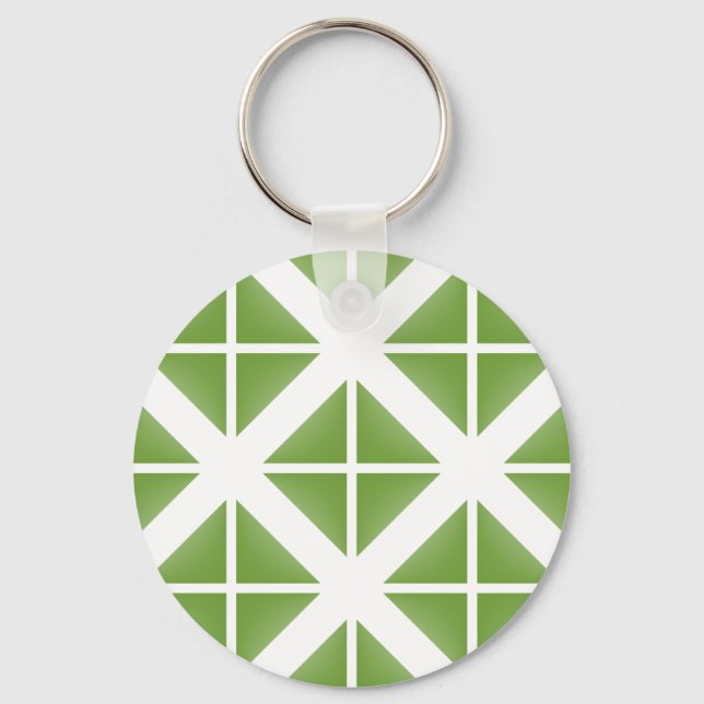 Green Trendy Triangle Pattern Keychain (Front)