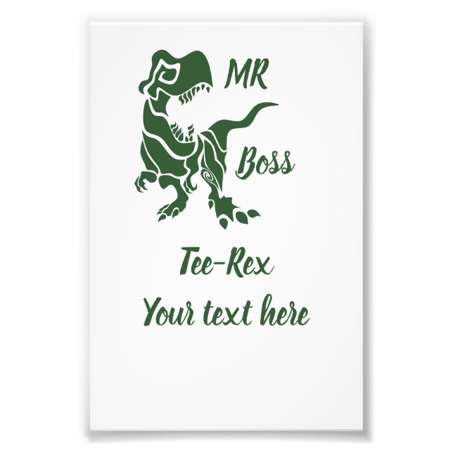 Green Trex the Boss Dino Photo Print (Front)