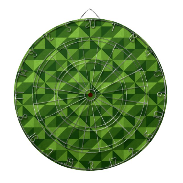 Green Triangle Artistic Abstract Pattern Dart Board (Front)