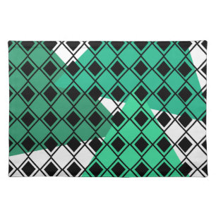 Green Triangle Harlequin Cloth Placemat