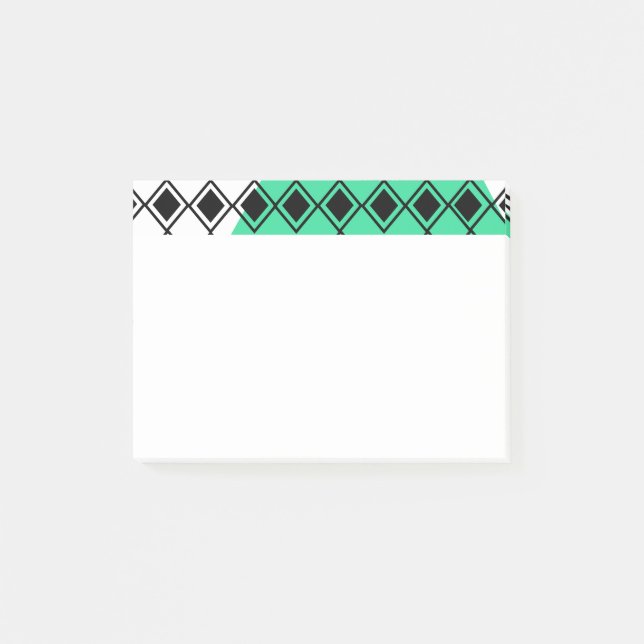 Green Triangle Harlequin  Post-it Notes (Front)