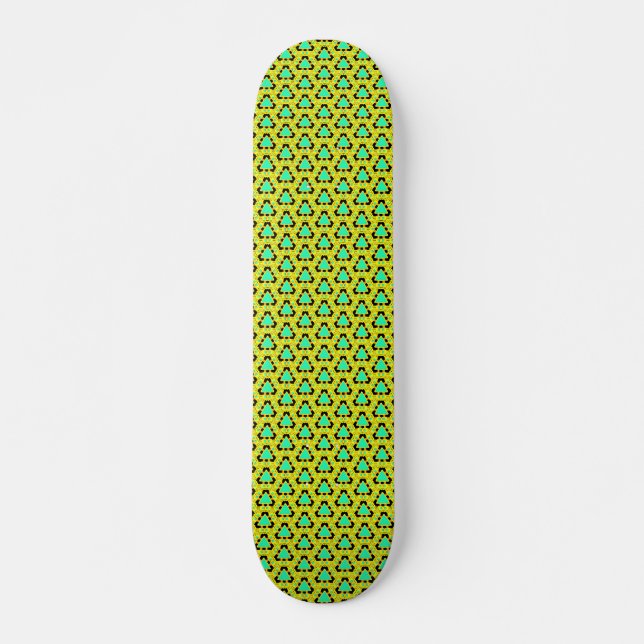 Green Triangle Pattern Skateboard Deck (Front)