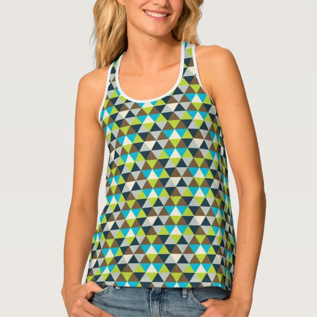 Green Triangle Pattern Tank Top (Front)