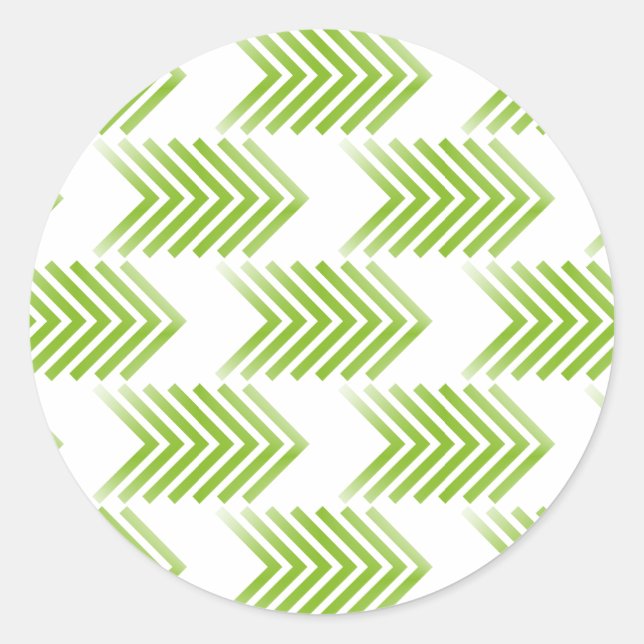 Green Tribal Arrow Pattern Classic Round Sticker (Front)