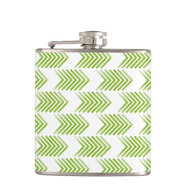 Green Tribal Arrow Pattern Flask (Front)