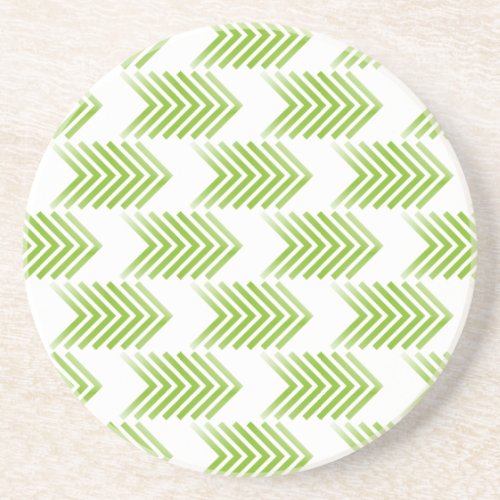 Green Tribal Arrow Pattern Sandstone Coaster