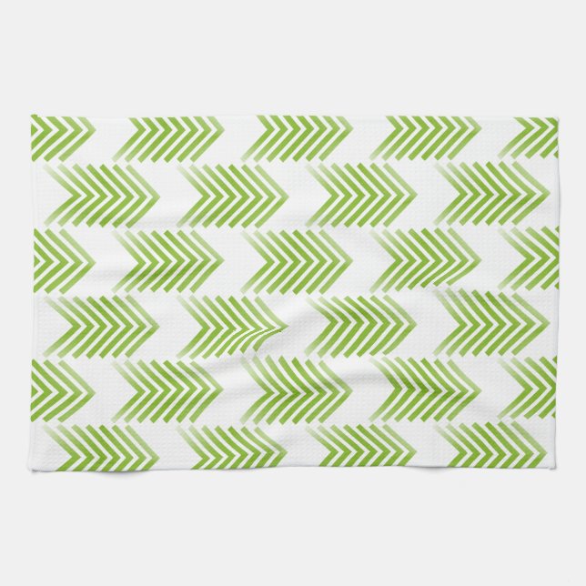 Green Tribal Arrow Pattern Towel (Horizontal)