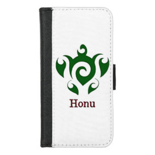 Green Tribal Hawaiian Sea Turtle iPhone 8/7 Wallet Case