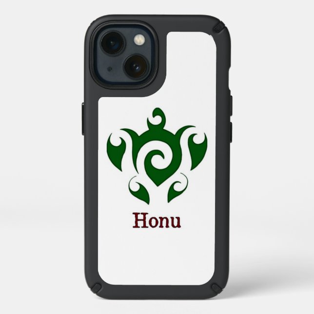 Green Tribal Hawaiian Sea Turtle Speck iPhone 13 Case (Front)