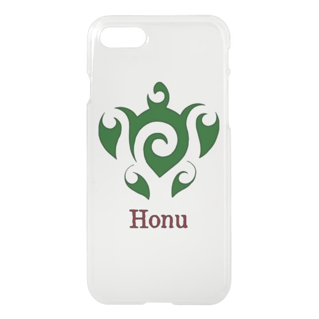 Green Tribal Hawaiian Sea Turtle Uncommon iPhone Case (Back)