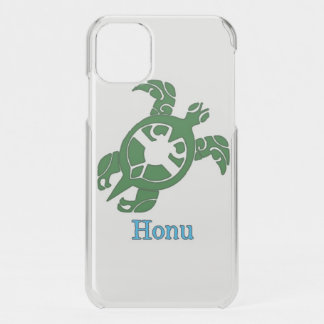 Green Tribal Honu Sea Turtle on White Uncommon iPh iPhone 11 Case
