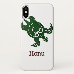 Green Tribal Sea Turtle on White iPhone X Case