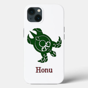 Green Tribal Sea Turtle on White iPhone 13 Case