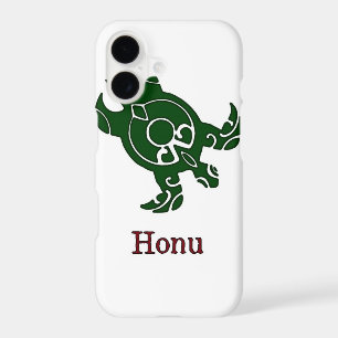 Green Tribal Sea Turtle on White iPhone 17 Case