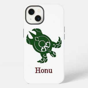 Green Tribal Sea Turtle on White iPhone 13 Case