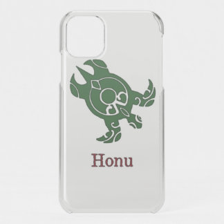 Green Tribal Sea Turtle on White Uncommon iPhone C 11 Case