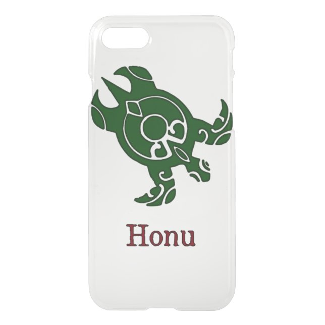 Green Tribal Sea Turtle on White Uncommon iPhone Case (Back)
