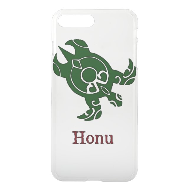 Green Tribal Sea Turtle on White Uncommon iPhone Case (Back)