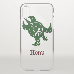 Green Tribal Sea Turtle on White iPhone X Case