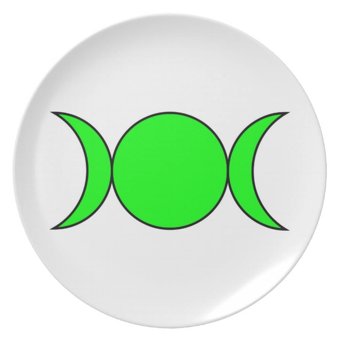 Green Triple Moon Plate by the Cheeky Witch