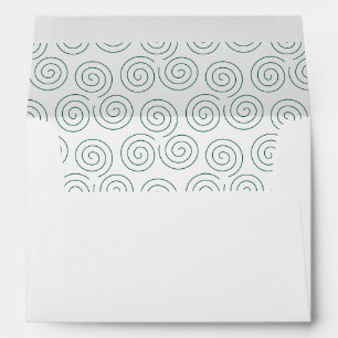 Green Triple Spiral Interior w/ Back Flap Address Envelope