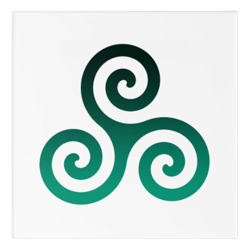 Green Triskele Ancient Celtic Symbol Acrylic Print