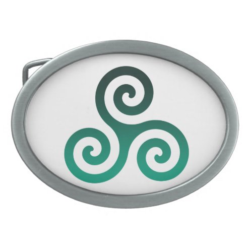 Green Triskele Ancient Celtic Symbol Belt Buckle