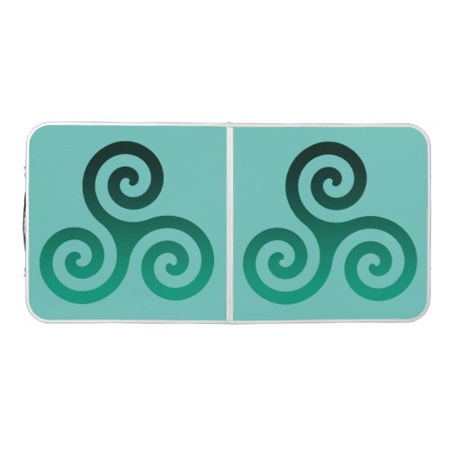 Green Triskele Ancient Celtic Symbol Mint Beer Pong Table