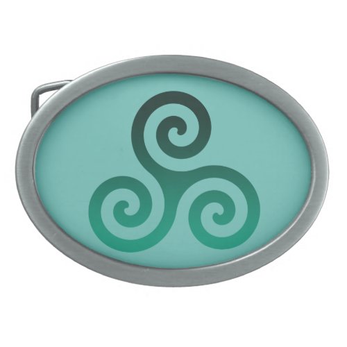 Green Triskele Ancient Celtic Symbol Mint Belt Buckle