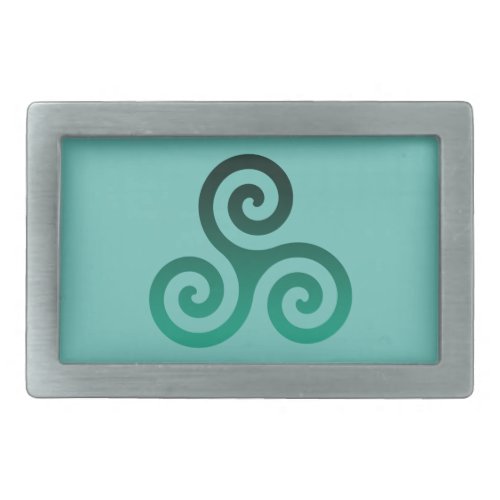 Green Triskele Ancient Celtic Symbol  Mint Belt Buckle