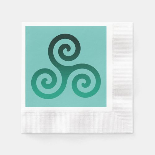 Green Triskele Ancient Celtic Symbol Mint Napkins