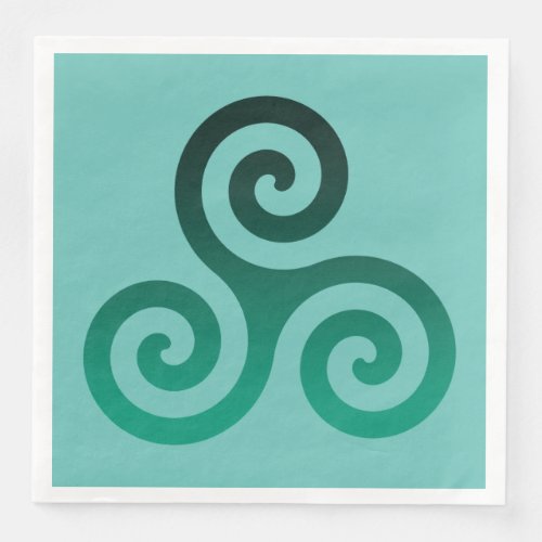 Green Triskele Ancient Celtic Symbol Mint Paper Dinner Napkins