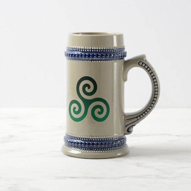 Green Triskele Beer Stein (Right)