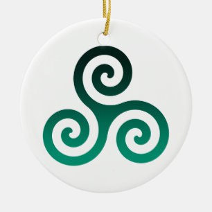 Green Triskele Ceramic Ornament