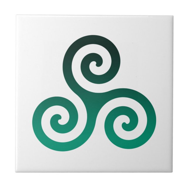 Green Triskele Ceramic Tile (Front)