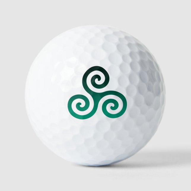 Green Triskele  Golf Balls (Front)
