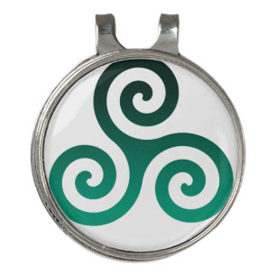 Green Triskele Golf Hat Clip