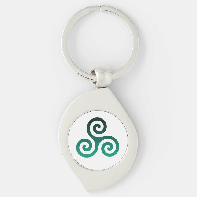 Green Triskele Keychain (Front)