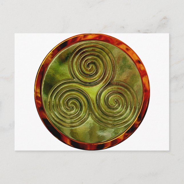 green triskele maze postcard (Front)