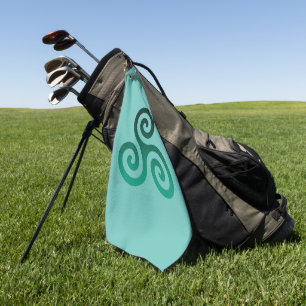 Green Triskele Mint Golf Towel